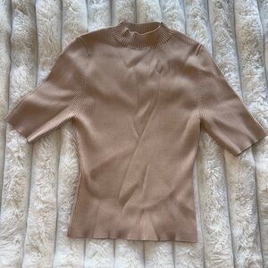 Bailey 44 Tan Ribbed Blouse